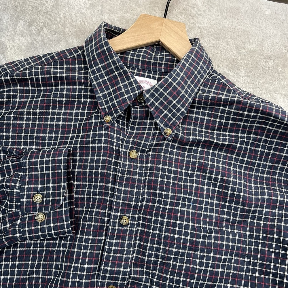Brooks Brothers Shirt Men's 1818 XL Cotton Plaid Long Sleeve Button
